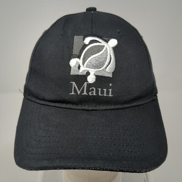 Maui Strapback Baseball Cap Black One Size Adjustable Surfware Hawaiian Classics - Picture 2 of 9